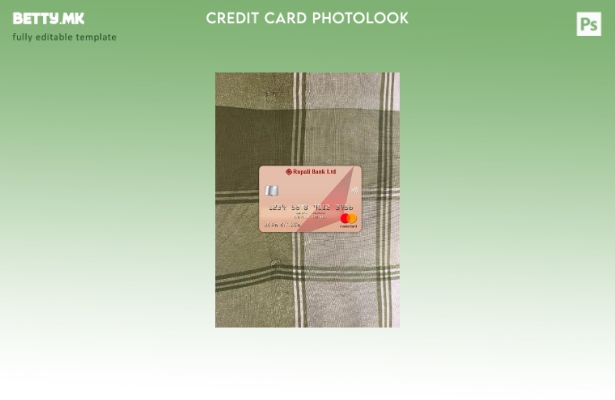 модерен стил на предниот шаблон за фото изглед на мастер картичка банка Рупали н